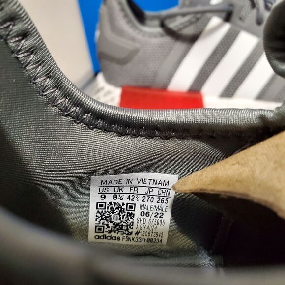 Adidas Mens Sz 9 NMD R1 Grey /White/ Red GY4874 Boost Ultraboost Sneak… - Picture 9 of 14